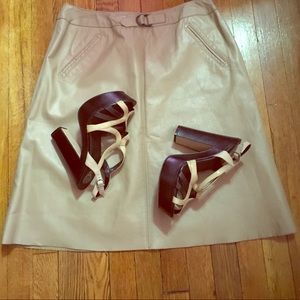 Leather Skirt & Leather Sandals Bundle